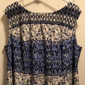 NWT Blue and Cream A Line Dress